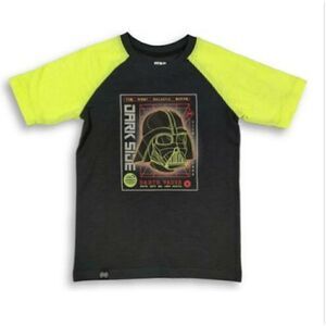 LARGE 10-12 STAR WARS Darth Vader Dark Side T-Shirt Tee Short Sleeve Shirt Boys